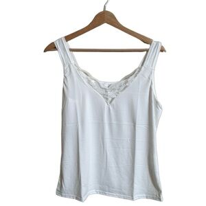 Luxurious Lace Cami Tank Top - Soft‎ Cotton Blend - Size Large